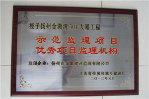 2012年元月，金湖灣501大廈工程，示范項目監(jiān)理機構(gòu)